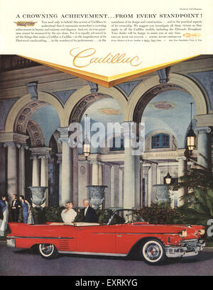 1950 Cadillac annonce Magazine USA Banque D'Images