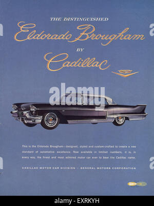 1950 Cadillac annonce Magazine USA Banque D'Images