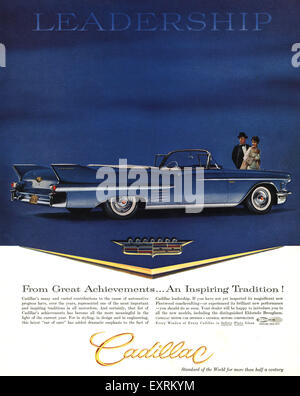 1950 Cadillac annonce Magazine USA Banque D'Images