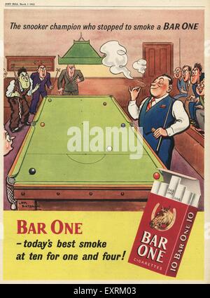 1950 UK Bar One Magazine Advert Banque D'Images