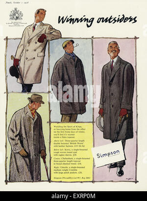 1950 UK Simpson Crombie Annonce magazine Banque D'Images