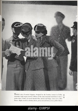 1940 UK magazine de mode plate Banque D'Images