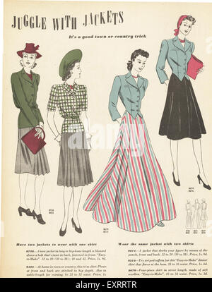 1940 UK Magazine Couture plate Banque D'Images