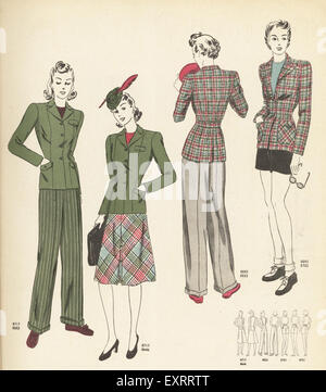 1940 UK Magazine Couture plate Banque D'Images