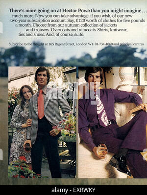 1970 UK Magazine annonce Hector Powe Banque D'Images