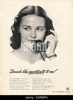 1940 Bell annonce Magazine USA Banque D'Images