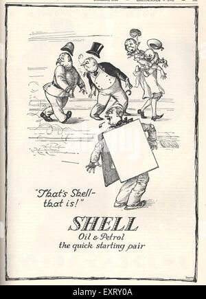 1920 UK Magazine Shell Annonce Banque D'Images