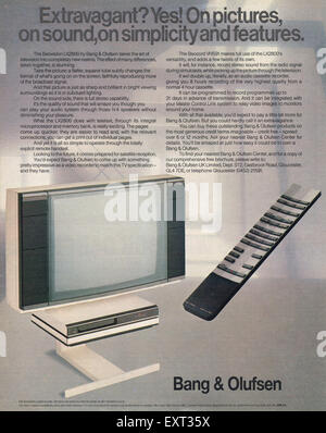 1980 UK Magazine Bang et Olufsen Annonce Banque D'Images