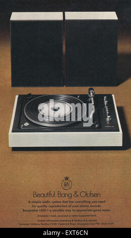 1970 UK Magazine Bang et Olufsen Annonce Banque D'Images