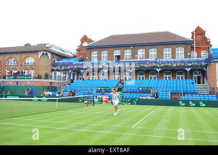 Queens Club, London, UK. 16 juillet, 2015. Tennis Coupe Davis, quart de finale de la pratique par l'équipe française. La France joue la Grande Bretagne 7-19 juillet 2015. Richard Gasquet (Fra) : Action de Crédit Plus Sport/Alamy Live News Banque D'Images