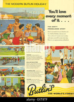 1950 UK Butlin's Magazine Advert Banque D'Images