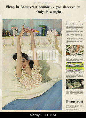 1950 USA Magazine Beautyrest Annonce Banque D'Images