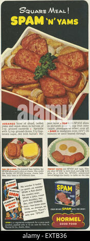 1950 USA Spam Publicité Magazine Banque D'Images