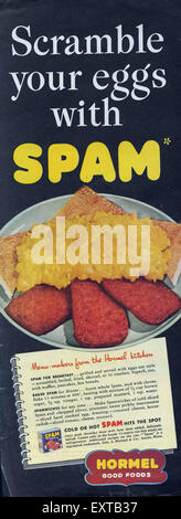 1950 USA Spam Publicité Magazine Banque D'Images