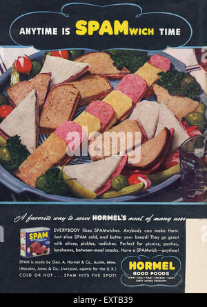 1950 USA Spam Publicité Magazine Banque D'Images