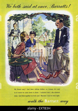 1950 UK Barratt Annonce magazine Banque D'Images