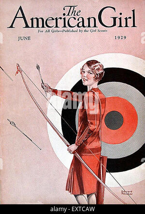 1920 USA La couverture du magazine American Girl Banque D'Images