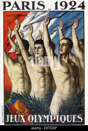 Années 1920, la France affiche des Jeux Olympiques Banque D'Images