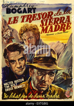 1940 France Trésor de la Sierra Madre affiche de film Banque D'Images