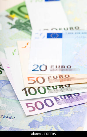 Diverses dénominations Euro - 500 100 50 et 20 Banque D'Images