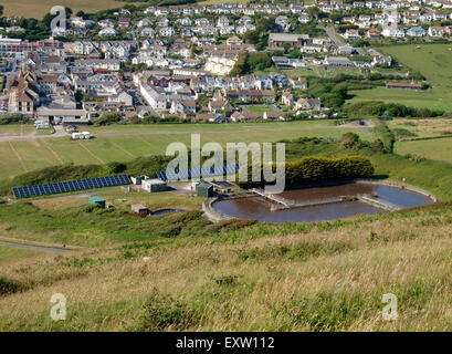 Traitement des eaux usées à Woolacombe, Devon, UK Banque D'Images