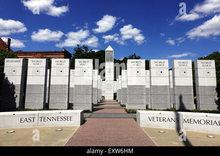 East Tennessee Veterans Memorial, dédié à la zone publique des gens qui sont morts durant les conflits nommée commençant par la Première Guerre mondiale Banque D'Images