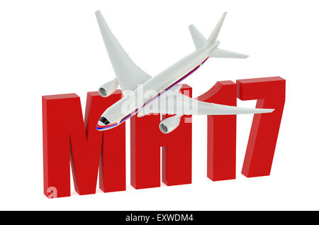 MH17 concept accident isolé sur fond blanc Banque D'Images