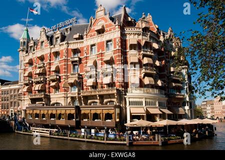 L'hôtel de l'Europe, Amsterdam, Pays-Bas, Europe Banque D'Images