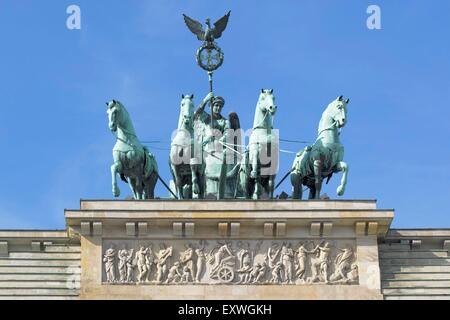 Le quadrige de la porte de Brandebourg, Berlin, Allemagne Banque D'Images