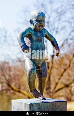 Statue, parc Frogner, Oslo, Norvège, Europe Banque D'Images