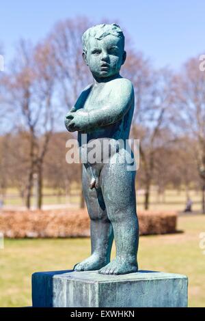 Statue, parc Frogner, Oslo, Norvège, Europe Banque D'Images