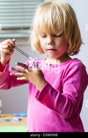 Le rendu en aquarelle de fille Banque D'Images