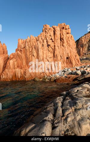 Les roches rouges à Arbatax , Sardaigne, Italie Banque D'Images