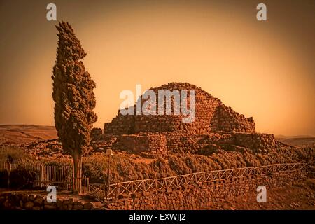 Ruine Su Nuraxi di Barumini, Sardaigne, Italie Banque D'Images