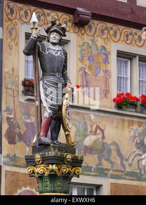 Statue médiévale à Stein am Rhein, Suisse Banque D'Images