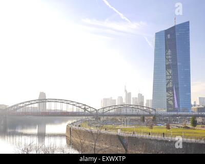 Siège de la Banque centrale européenne, Francfort am Main, Hesse, Germany, Europe Banque D'Images