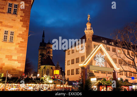 Marché de Noël de nuit Banque D'Images