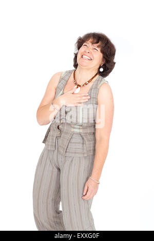 Belle businnesswoman faisant différentes expressions dans différents ensembles de vêtements Banque D'Images