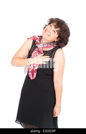 Belle businnesswoman faisant différentes expressions dans différents ensembles de vêtements Banque D'Images