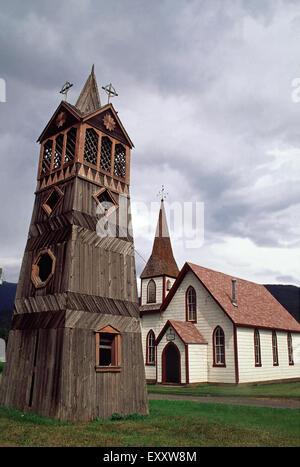 St.Paul's Anglican Church Bell Tower,et,des Gitwangak British Columbia Banque D'Images