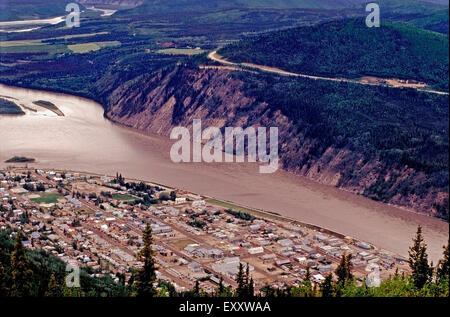 Dawson City du haut de la montagne Dome,Yukon Banque D'Images