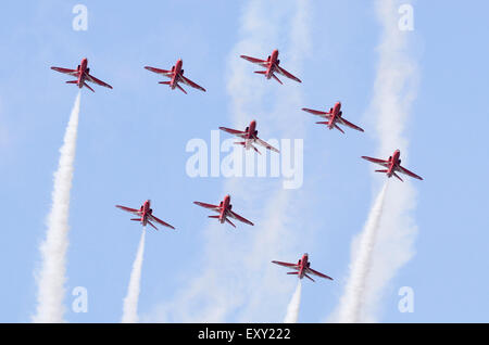 Les flèches rouges RAF BAe Hawk maquette d'Au RIAT 2015, Fairford, UK. Crédit : Antony l'ortie/Alamy Live News Banque D'Images