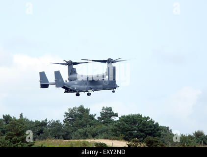 2016 juillet - Boeing - Bell V22 Osprey Tilt WiNG Tilt Motor à bord d'un exercice à Bovington Military Training Area, Banque D'Images