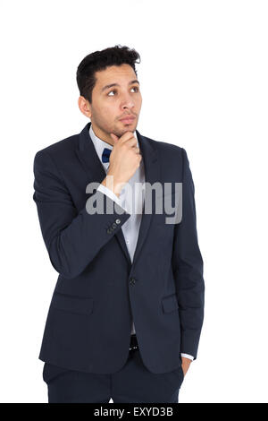 Bel homme faisant différentes expressions dans différents ensembles de vêtements : Banque D'Images