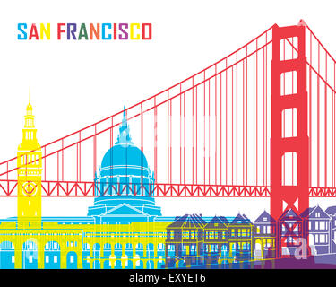 San Francisco skyline pop en fichier vectoriel éditable Banque D'Images