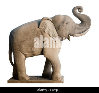 Statue éléphant isolé sur fond blanc, est facilement disponible en Thaïlande Banque D'Images