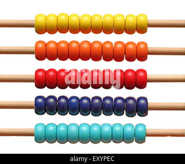 Abacus coloré détail isolated over white background Banque D'Images