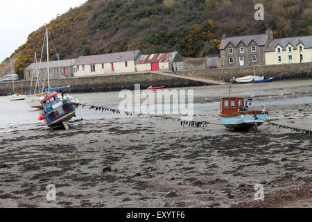 Basse-ville port à marée basse, Fishguard, Pembrokeshire, Pays de Galles de l'Ouest. UK Banque D'Images