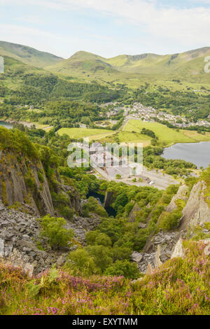 National Slate Museum à Llanberis depuis le sommet de la carrière de Vivian Banque D'Images