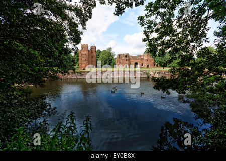 Kirby Muxloe Château à douves est un manoir fortifié du 15ème siècle dans la région de Kirby Muxloe, Leicestershire, Angleterre Banque D'Images